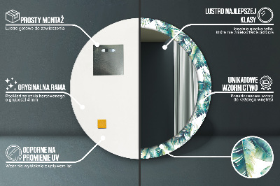 Bedrukte ronde spiegel Bladeren