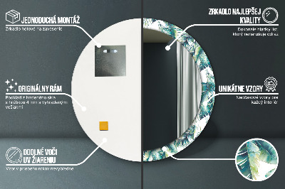 Bedrukte ronde spiegel Bladeren