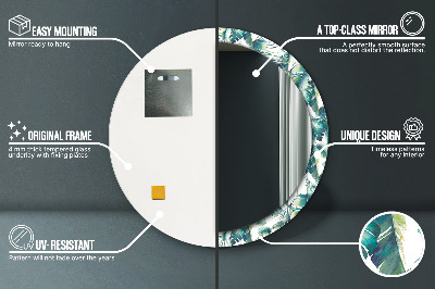 Bedrukte ronde spiegel Bladeren