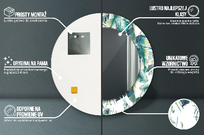 Bedrukte ronde spiegel Bladeren