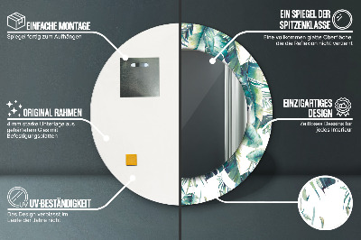 Bedrukte ronde spiegel Bladeren