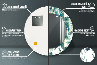 Bedrukte ronde spiegel Bladeren
