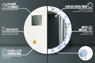 Bedrukte ronde spiegel Takken en bladeren