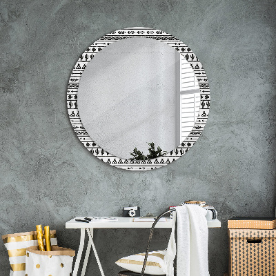 Bedrukte ronde spiegel Boho minimalist