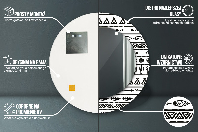 Bedrukte ronde spiegel Boho minimalist