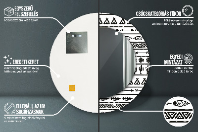 Bedrukte ronde spiegel Boho minimalist