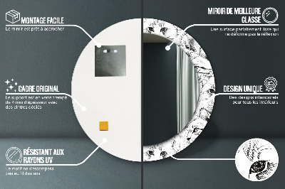 Ronde spiegel met decoratie Huisdieren katten