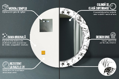 Ronde spiegel met decoratie Huisdieren katten