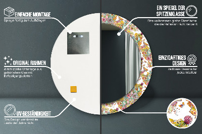 Bedrukte ronde spiegel Droom van een sprookjesland