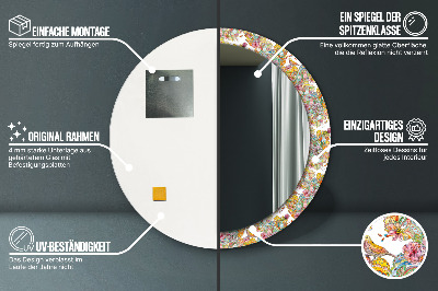 Bedrukte ronde spiegel Droom van een sprookjesland