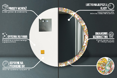 Bedrukte ronde spiegel Droom van een sprookjesland