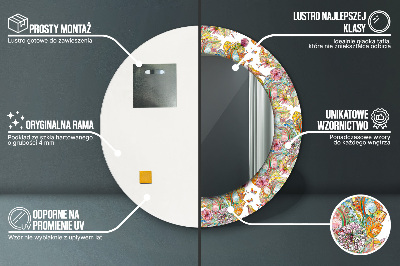 Bedrukte ronde spiegel Droom van een sprookjesland