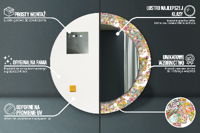 Bedrukte ronde spiegel Droom van een sprookjesland