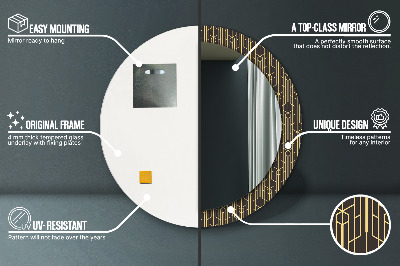 Ronde spiegel met decoratie Abstract