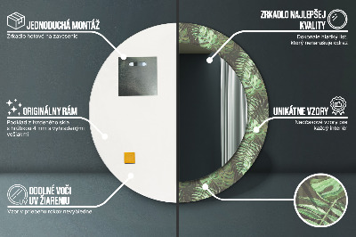 Ronde spiegel met decoratie Tropische bladeren