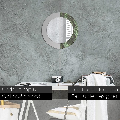 Ronde spiegel met decoratie Tropische bladeren