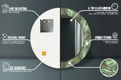 Ronde spiegel met decoratie Tropische bladeren