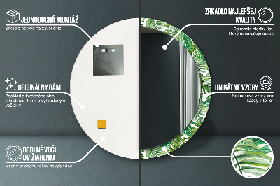 Bedrukte ronde spiegel Junglebladeren
