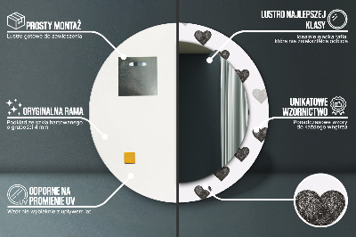 Bedrukte ronde spiegel Abstracte harten