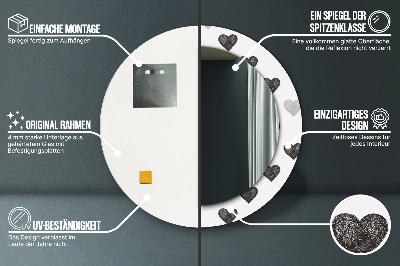 Bedrukte ronde spiegel Abstracte harten