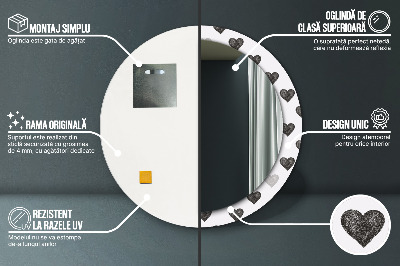 Bedrukte ronde spiegel Abstracte harten
