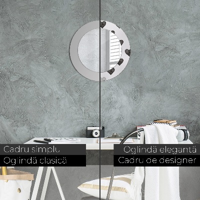 Bedrukte ronde spiegel Abstracte harten