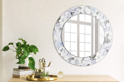Ronde spiegel met decoratie Blauwe rozen