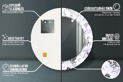 Ronde spiegel met decoratie Blauwe rozen