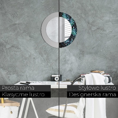 Ronde spiegel met decoratie Exotische bladeren