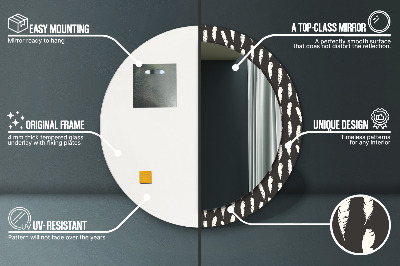 Bedrukte ronde spiegel veren