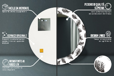 Bedrukte ronde spiegel veren