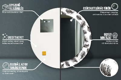 Bedrukte ronde spiegel veren