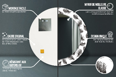 Bedrukte ronde spiegel veren