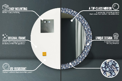 Ronde spiegel met decoratie Boho-patroon