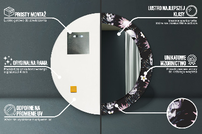 Bedrukte ronde spiegel Schedelbloemen