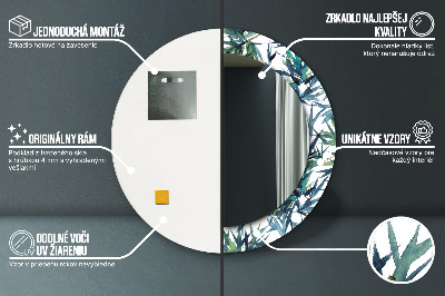 Ronde spiegel met decoratie Blauwe palmbomen