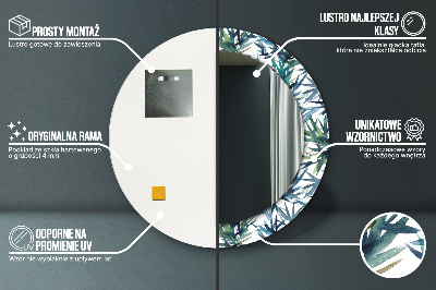 Ronde spiegel met decoratie Blauwe palmbomen