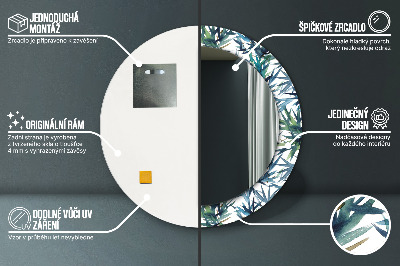 Ronde spiegel met decoratie Blauwe palmbomen