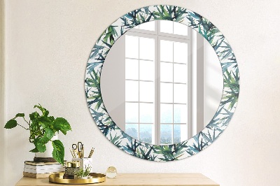Ronde spiegel met decoratie Blauwe palmbomen
