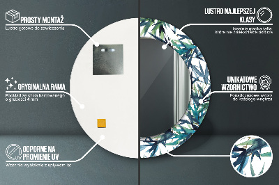 Ronde spiegel met decoratie Blauwe palmbomen