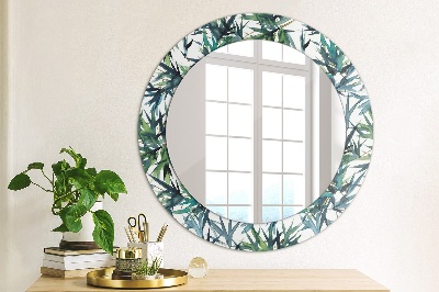 Ronde spiegel met decoratie Blauwe palmbomen