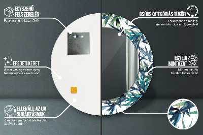 Ronde spiegel met decoratie Blauwe palmbomen