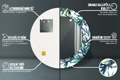 Ronde spiegel met decoratie Blauwe palmbomen