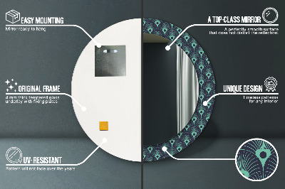 Ronde spiegel met decoratie Bloemenpatroon