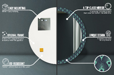 Ronde spiegel met decoratie Bloemenpatroon