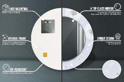 Ronde spiegel met decoratie Paardenbloembloemen