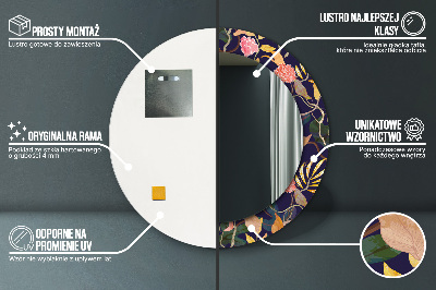 Bedrukte ronde spiegel Aquarelplanten