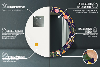 Bedrukte ronde spiegel Aquarelplanten