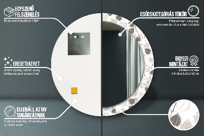 Bedrukte ronde spiegel Abstracte bloemen