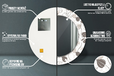 Bedrukte ronde spiegel Abstracte bloemen